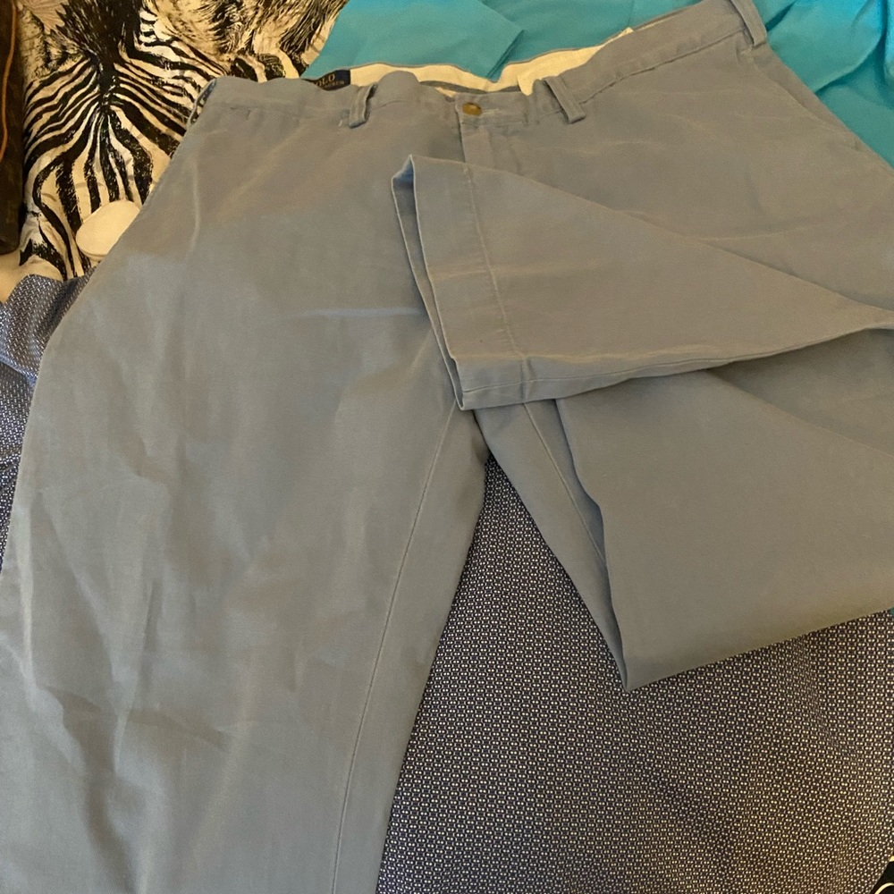 Polo chambray color chino flat front